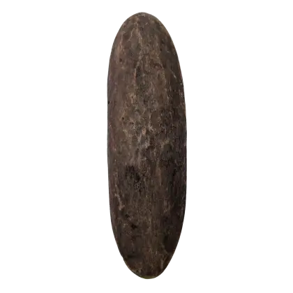 Artist Once Known, Shield, c.1980, carved wood, 62 x 18 cm