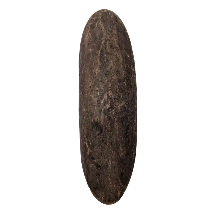 Artist Once Known, Shield, c.1980, carved wood, 62 x 18 cm