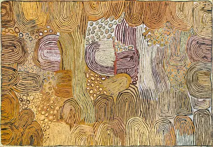 Walangkura Napanangka II, Women's Ceremony - Kutungka, 2005, synthetic polymer paint on canvas, 182 x 296 cm