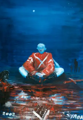 Gordon Syron, Narcissistic Red Coat, 2002, oil on canvas, 57.5 x 40 cm; 77.5 x 59 cm (frame)