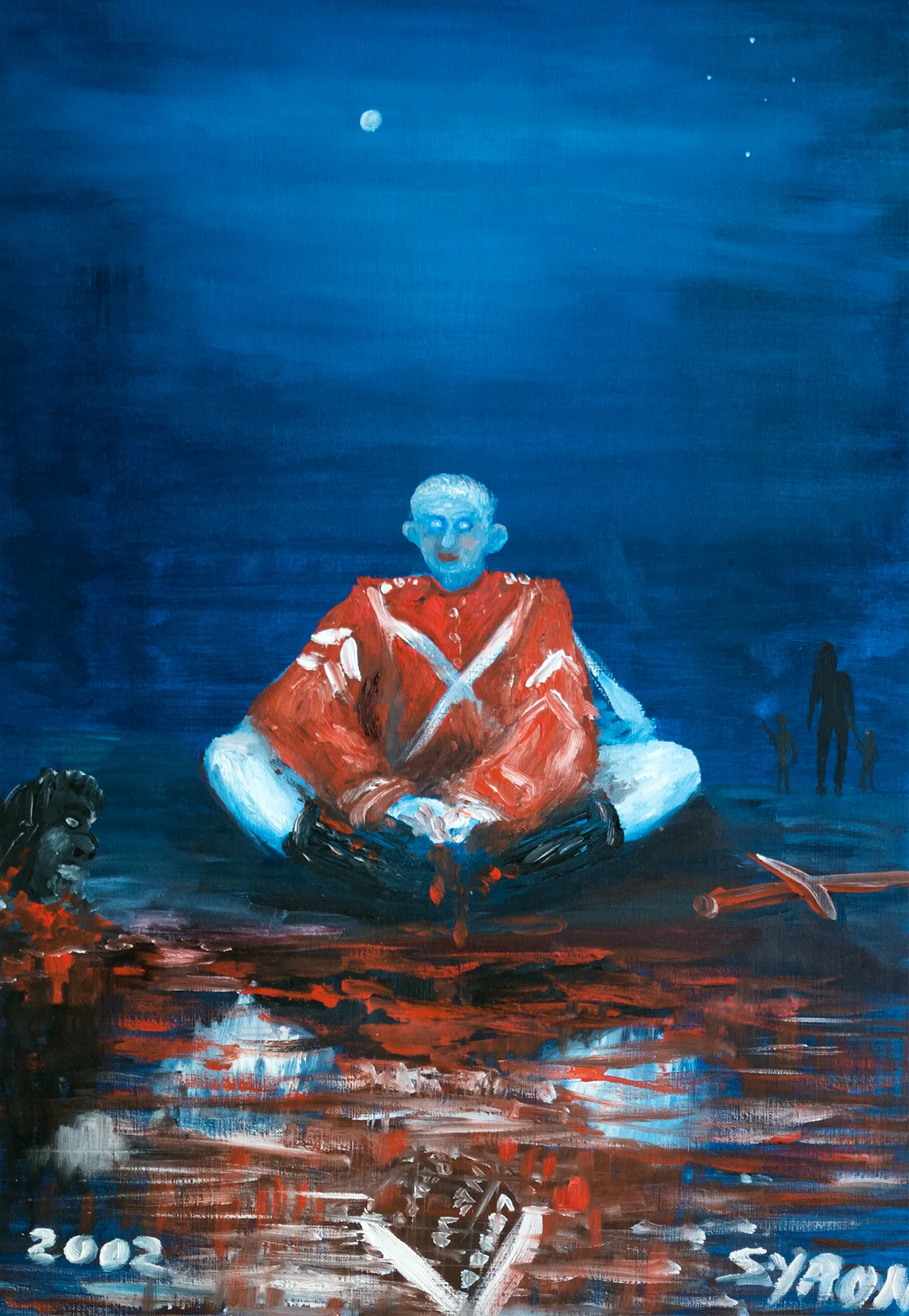 Gordon Syron, Narcissistic Red Coat, 2002, oil on canvas, 57.5 x 40 cm; 77.5 x 59 cm (frame)