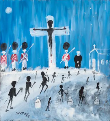 Gordon Syron, The Gender of God, 2009, oil on canvas, 50 x 45 cm; 53 x 48.5 cm frame