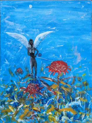 Gordon Syron, Black angel in the bush, c. 2010, oil on canvas, 60 x 45 cm