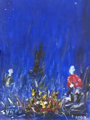 Gordon Syron, The Last Bottle, 2003, oil on canvas board, 45.5 x 35 cm