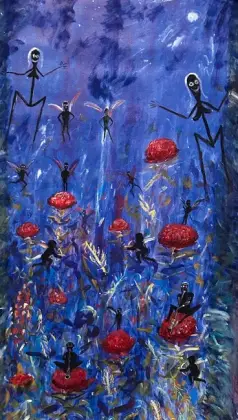 Gordon Syron, The Waratah Forest, 2004, unique digital print on canvas, 164.5  x 75 cm