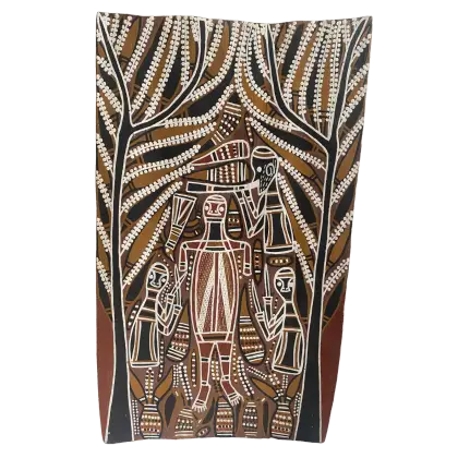 David Malangi Daymirringu, Manbarrngu (Mortuary Rights), c.1990, 82 x 49 cm