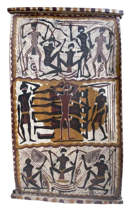 Dick Roughsey (Goobalatheldin), The Balamando People, 1968, 75 x 40 cm