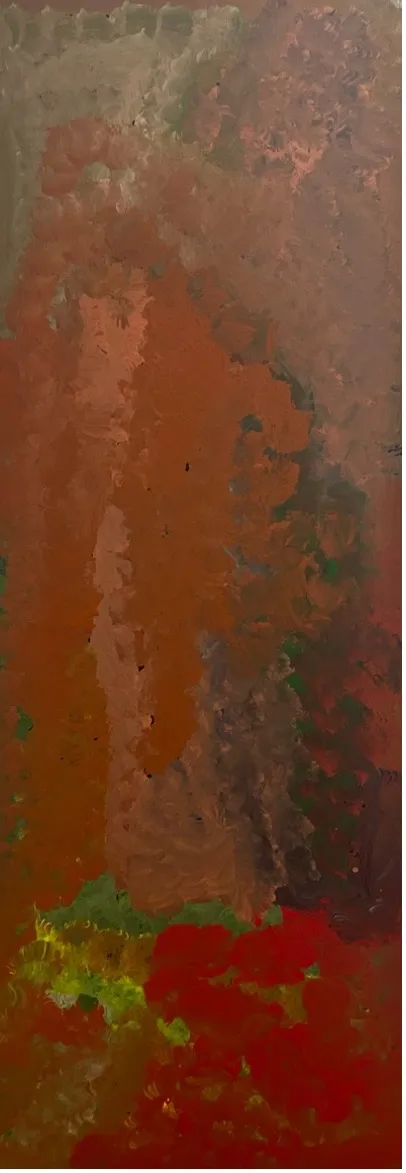 Emily Kame Kngwarreye, My Country – Yam Dreaming, c.1995, synthetic polymer paint on canvas, 127.5 x 45 cm