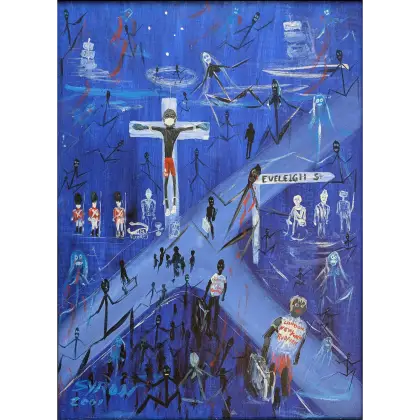 Gordon Syron, Eveleigh St. the Block, 2001, oil on canvas, 76 x 56 cm
