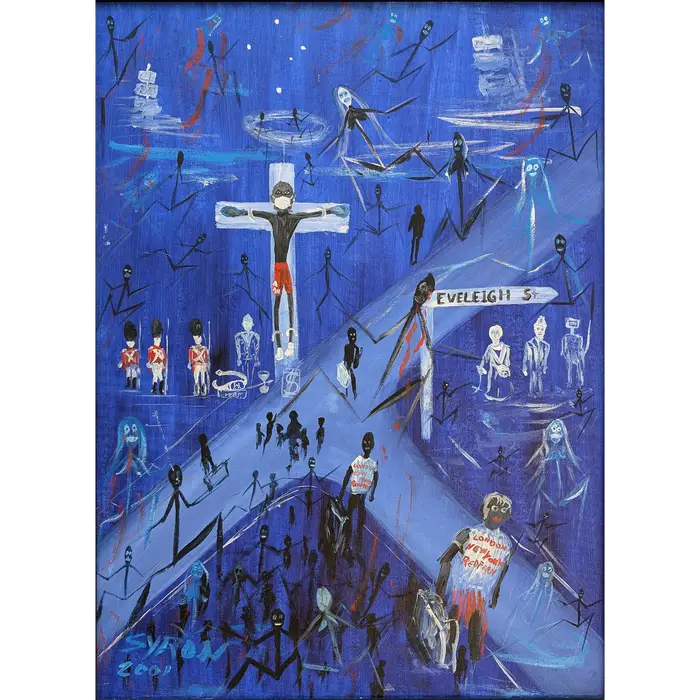 Gordon Syron, Eveleigh St. the Block, 2001, oil on canvas, 76 x 56 cm