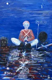 Gordon Syron, Head Poisoner, 2008, oil on canvas board, 76 x 51 cm; 79.5 x 54 cm frame