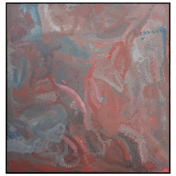 Emily Kame Kngwarreye, Athamarenye, 1993, synthetic polymer paint on Belgian linen, 127 x 125 cm