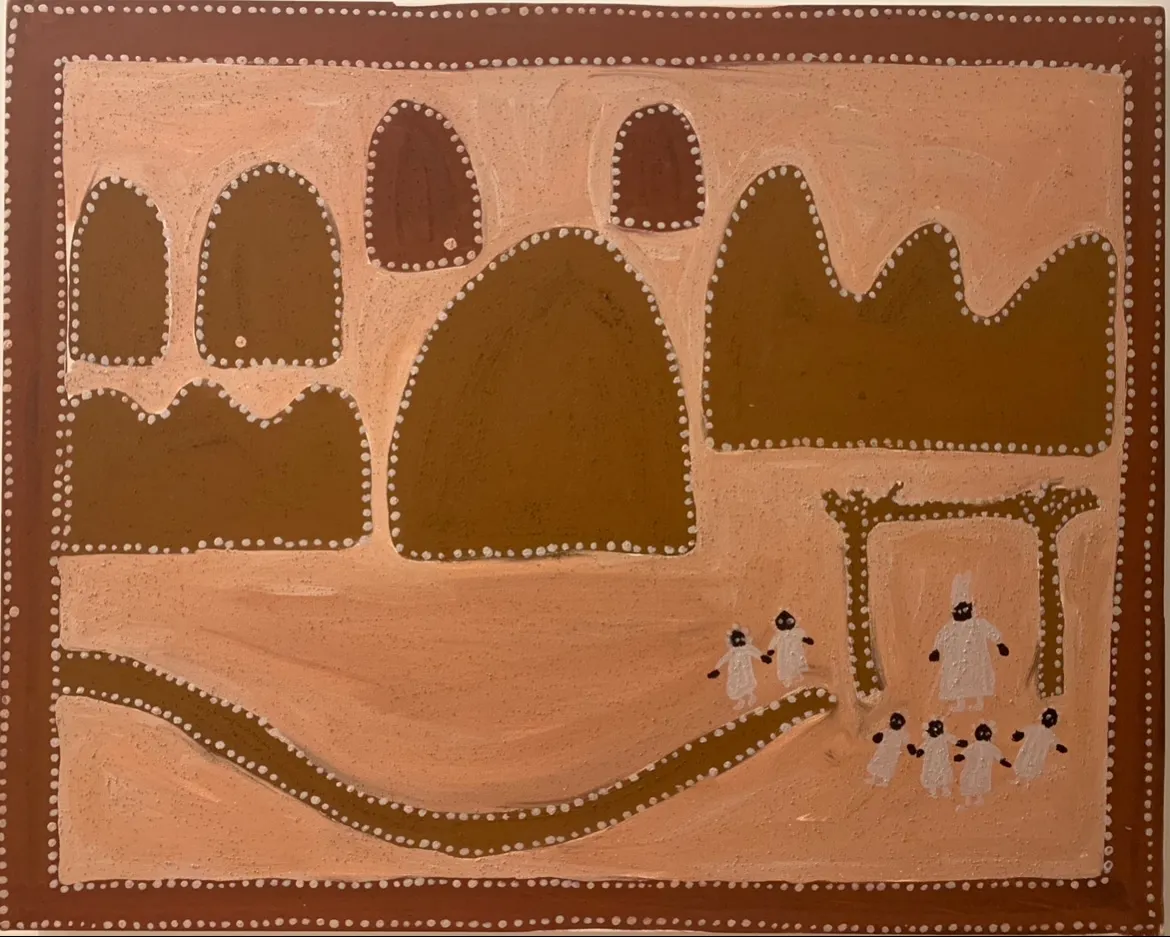 Queenie Nakarra McKenzie, Archbishop Jobst, 1995, 65 x 80 cm