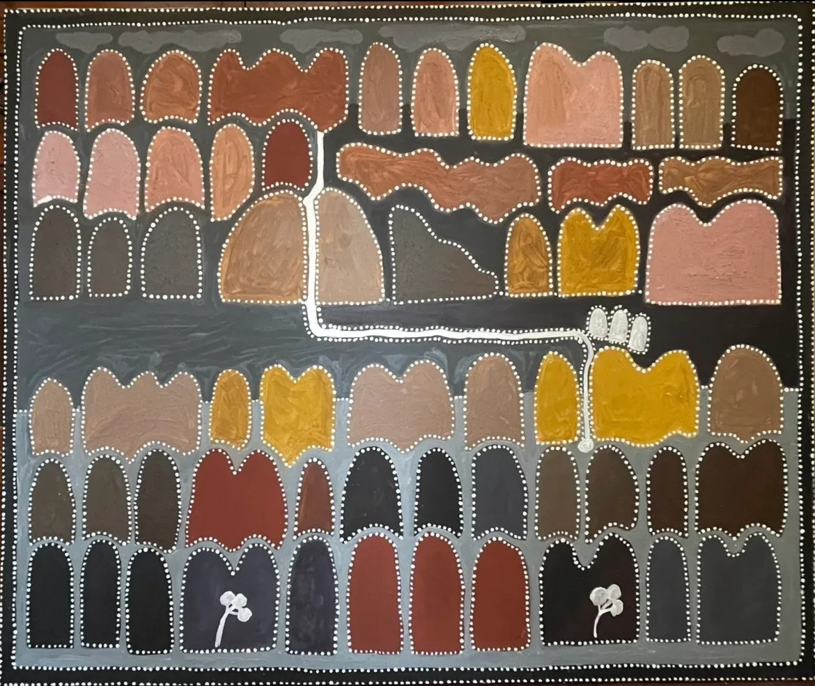 Queenie Nakarra McKenzie, Waterfalls Texas Station, 1993, 100 x 110 cm