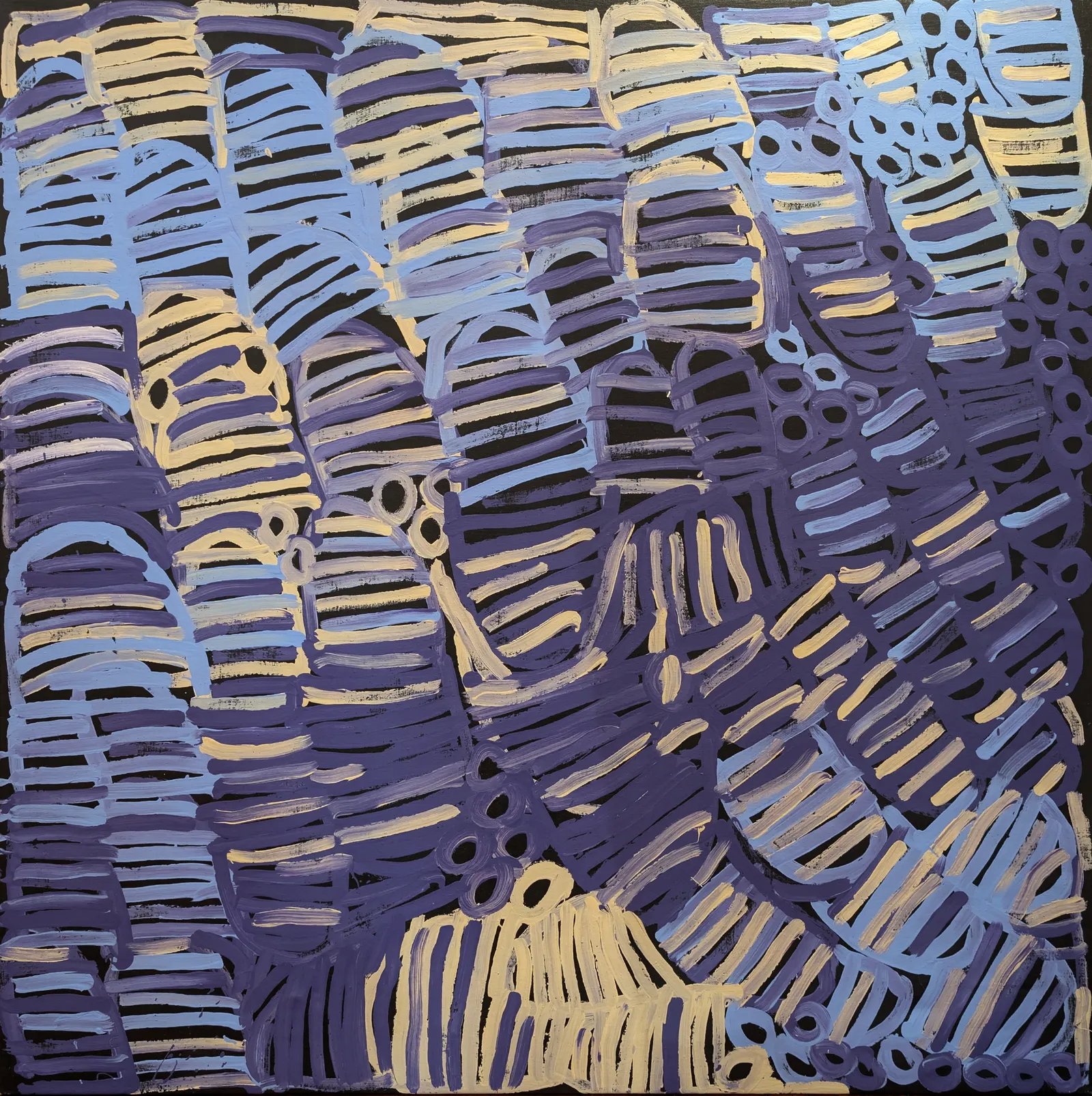 Minnie Pwerle, Bush Melon, 2003, synthetic polymer paint on canvas, 120 x 120 cm