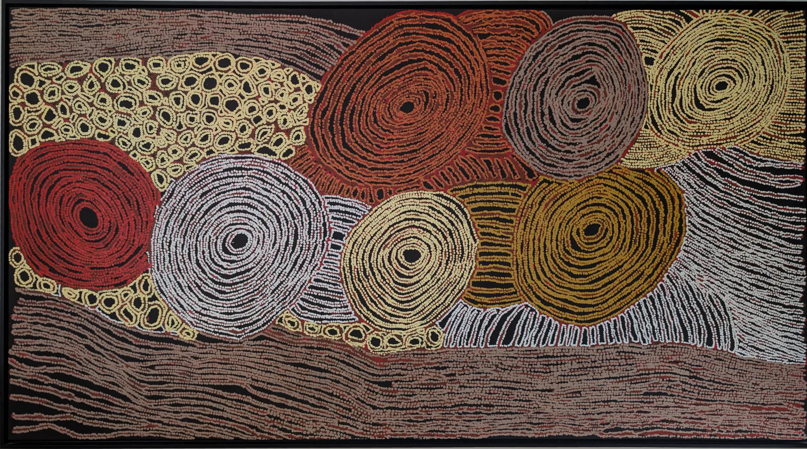 Walangkura Napanangka II, Women's Dreaming, synthetic polymer paint on canvas, 204 x 111 cm