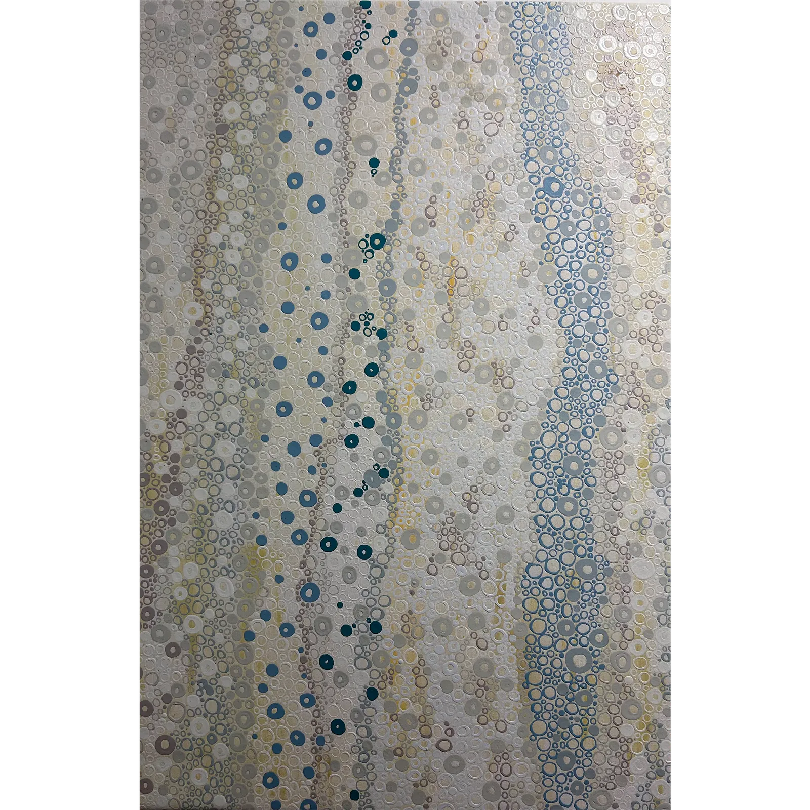 Dhinawan Baker, Ochre Waterfall, synthetic polymer paint on canvas, 120 x 90 cm
