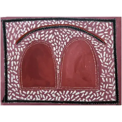 Queenie Nakarra McKenzie, Woolwoolyi Hills, 1996, natural earth pigments on canvas, 72 x 99 cm