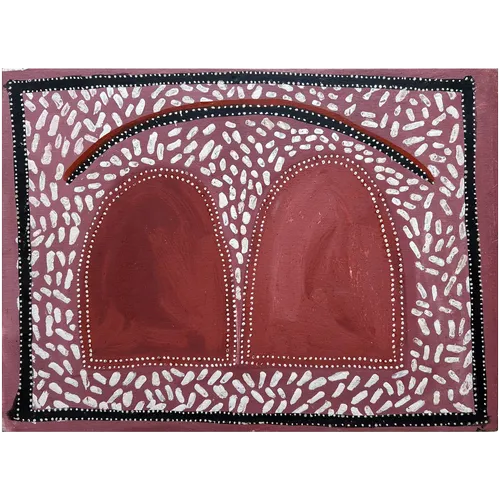 Queenie Nakarra McKenzie, Woolwoolyi Hills, 1996, natural earth pigments on canvas, 72 x 99 cm