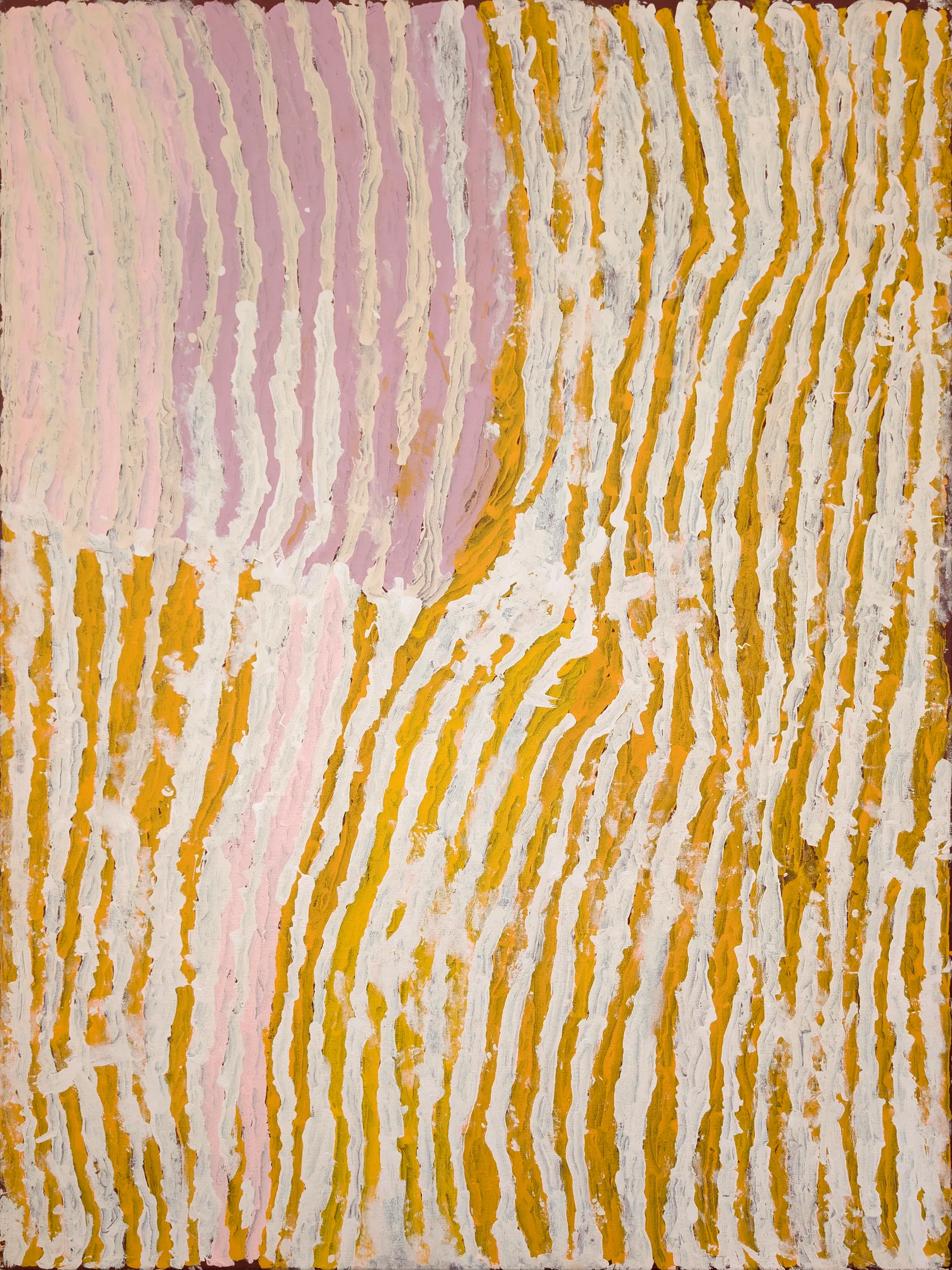 Makinti Napanangka, Women's Hairstring, 2007, synthetic polymer paint on Belgian linen, 122 x 92 cm