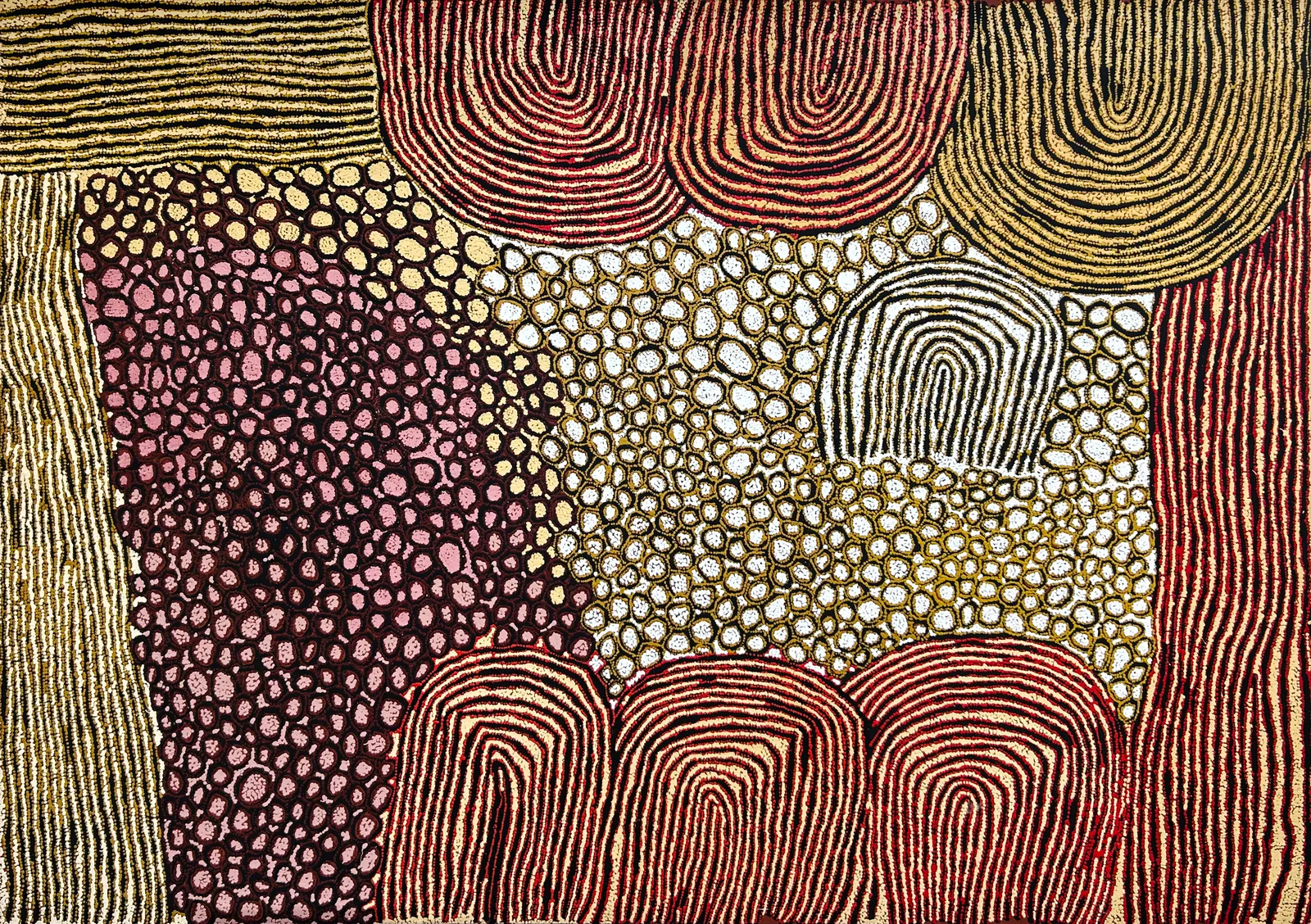 Walangkura Napanangka II, Travels of Kutungka, 2006, synthetic polymer paint on linen, 205 x 290.5 cm
