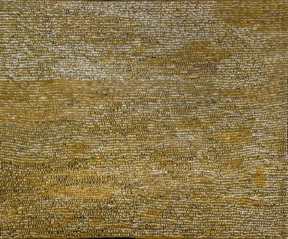 Willy Tjungurrayi, Tingari at Kaakuratintja, 2003, synthetic polymer paint on linen, 182 x 152 cm