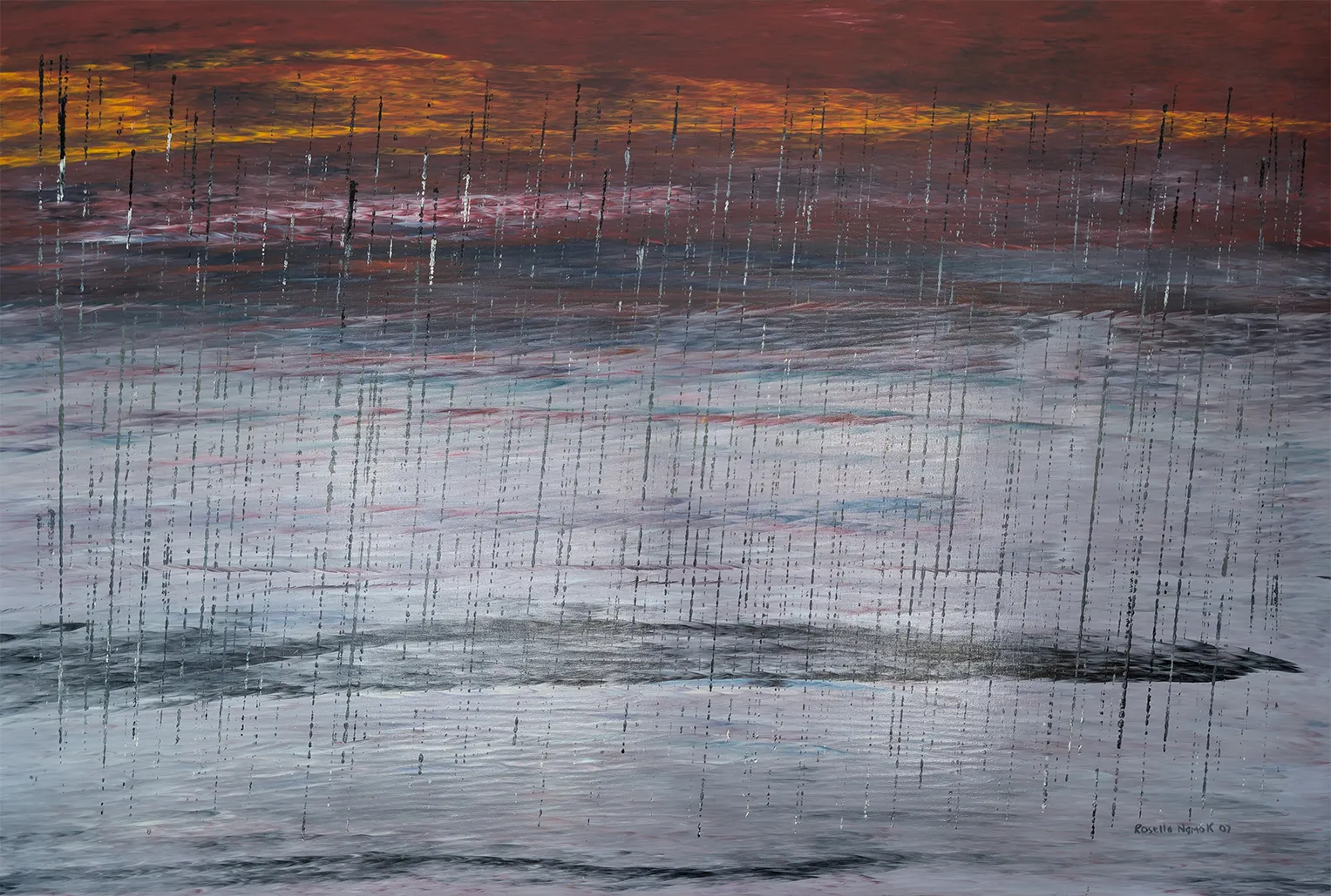 Rosella Namok, Overcast Day... Spring Rain, 2007, synthetic polymer paint on linen, 88 x 130 cm