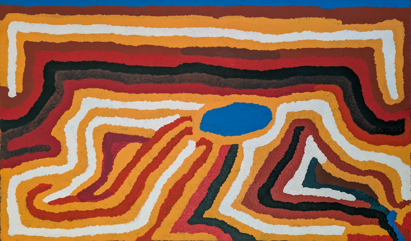 Lucy Napanangka Yukenbarri, My Country, 1999, synthetic polymer paint on linen, 100 x 150 cm
