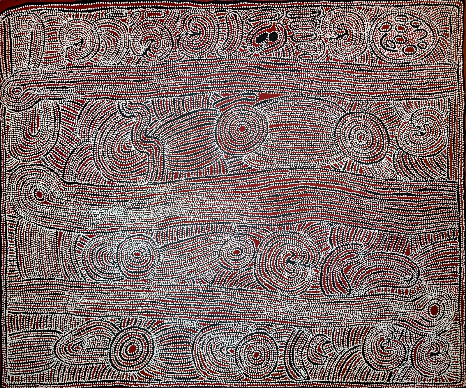 Tjawina Porter Nampitjinpa, Sandhill Country, 2010, synthetic polymer paint on linen, 152 x 183 cm