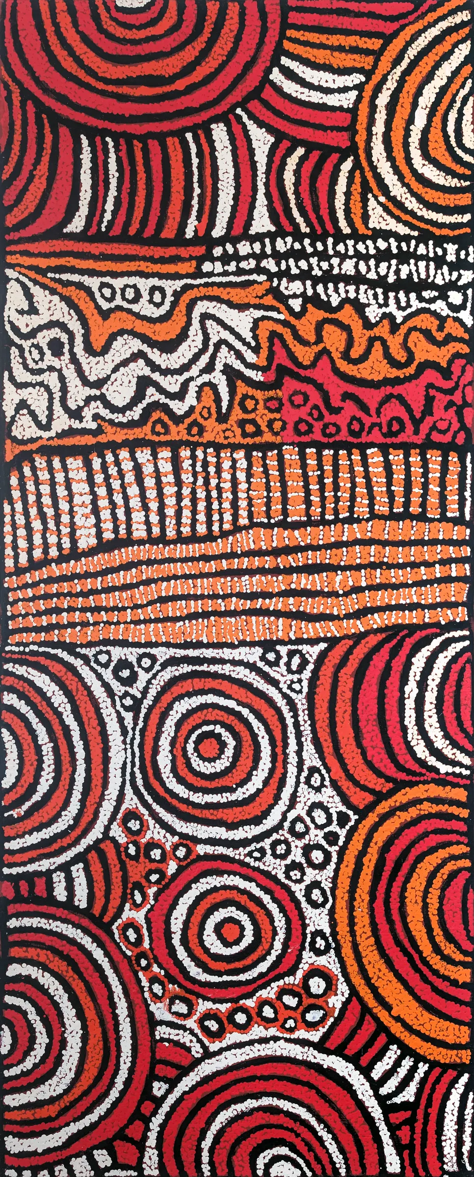 Walangkura Napanangka I (Uta Uta’s Wife), Lupul, 2006, synthetic polymer paint on canvas, 153 x 61 cm