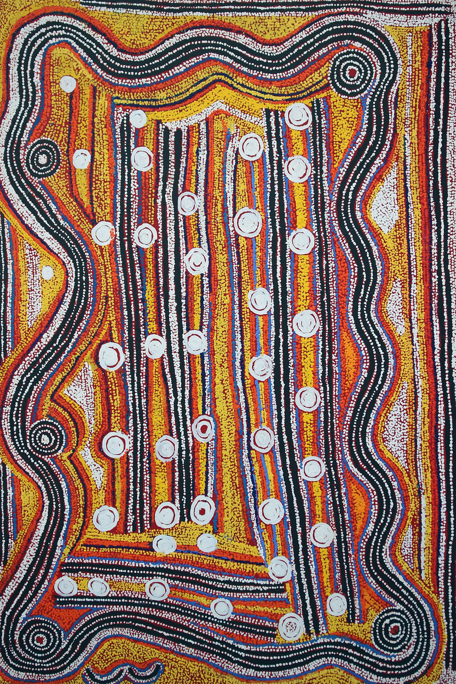 Paddy Sims Japaljarri, Yanjirlpirri Jukurrpa (Star Dreaming), 2008, synthetic polymer paint on linen, 183 x 122 cm