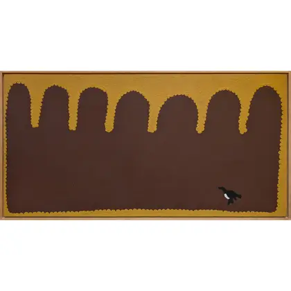 Long Tom Tjapanangka, Untitled, c.2000, synthetic polymer paint on linen, 50 x 101 cm