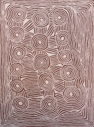 Ningura Gibson Napurrula, Illilunytungna Rockhole, 2002, synthetic polymer paint on linen, 122 x 91 cm