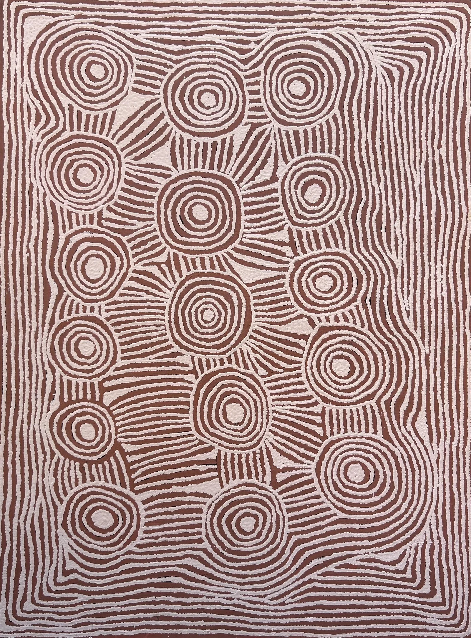 Ningura Gibson Napurrula, Illilunytungna Rockhole, 2002, synthetic polymer paint on linen, 122 x 91 cm