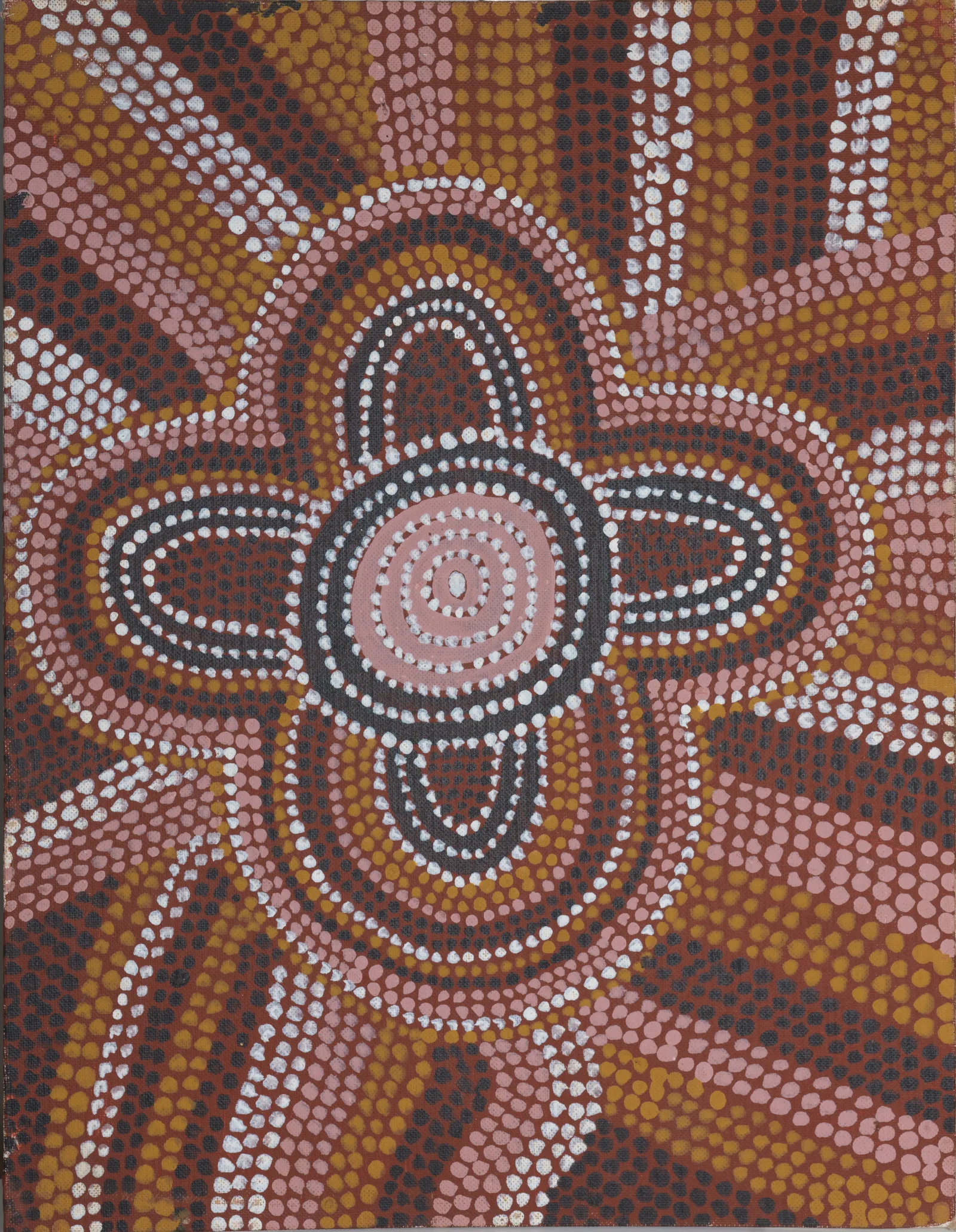 Dinny Nolan Tjampitjinpa, 1979, synthetic polymer paint on canvas board, 35.5 x 46 cm