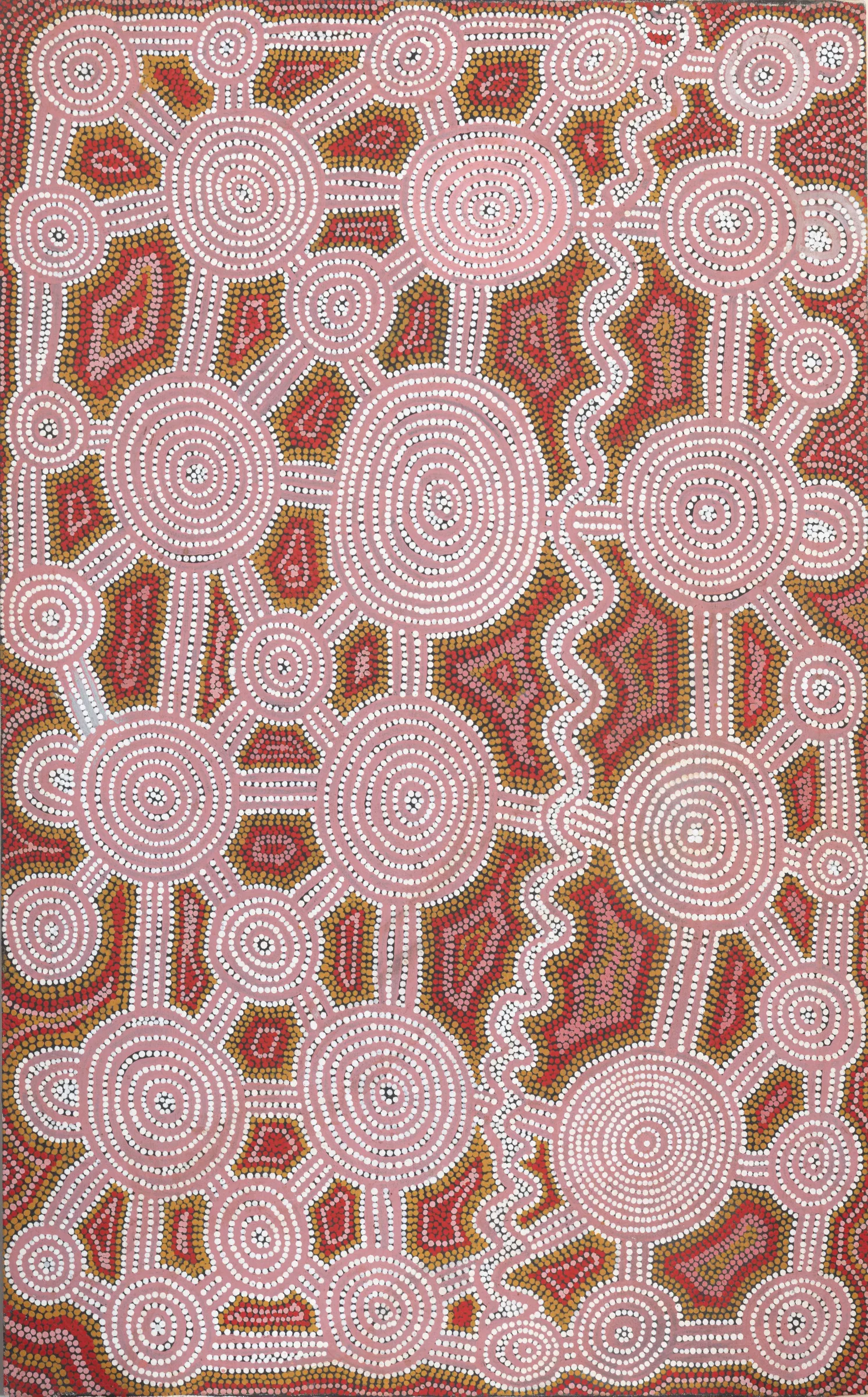 George Yappa Tjungala, Tingari, 1981, synthetic polymer paint on canvas, 71 x 114.5 cm