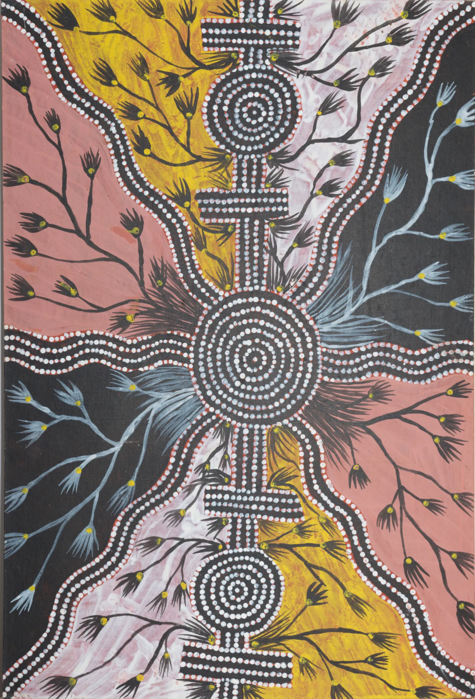 Kaapa Mbitjana Tjampitjinpa, Walpunkurra, c.1979, synthetic polymer paint on canvas, 51 x 76 cm