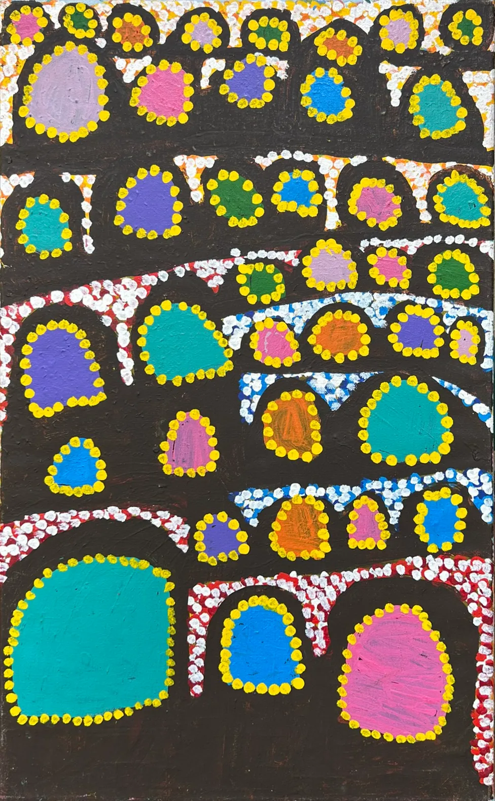 Molly Jugadai Napaltjarri, Untitled, synthetic polymer paint on canvas