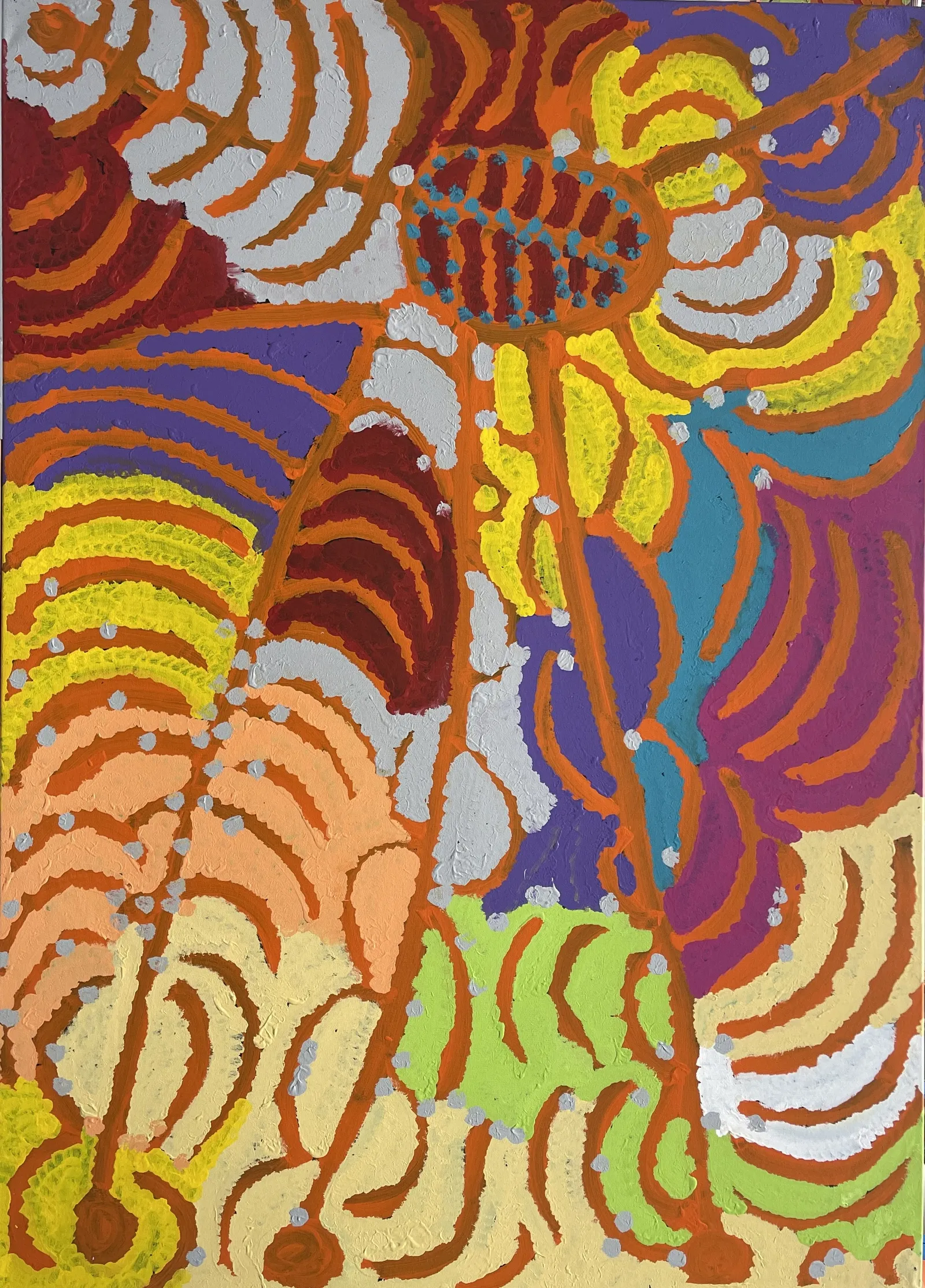 Lorna Naparrula Fencer, Yarla, 2006, synthetic polymer paint on canvas, 210 x 150 cm