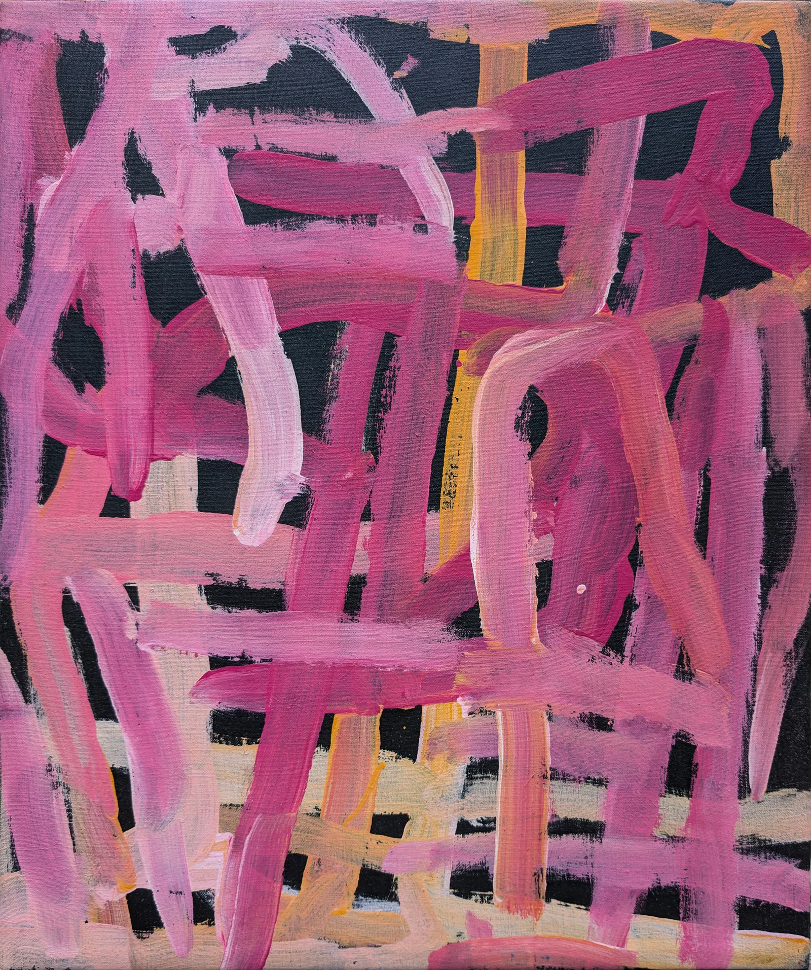 Emily Kame Kngwarreye, Yam Dreaming, 1994, synthetic polymer paint on linen, 56.5 x 47.5 cm