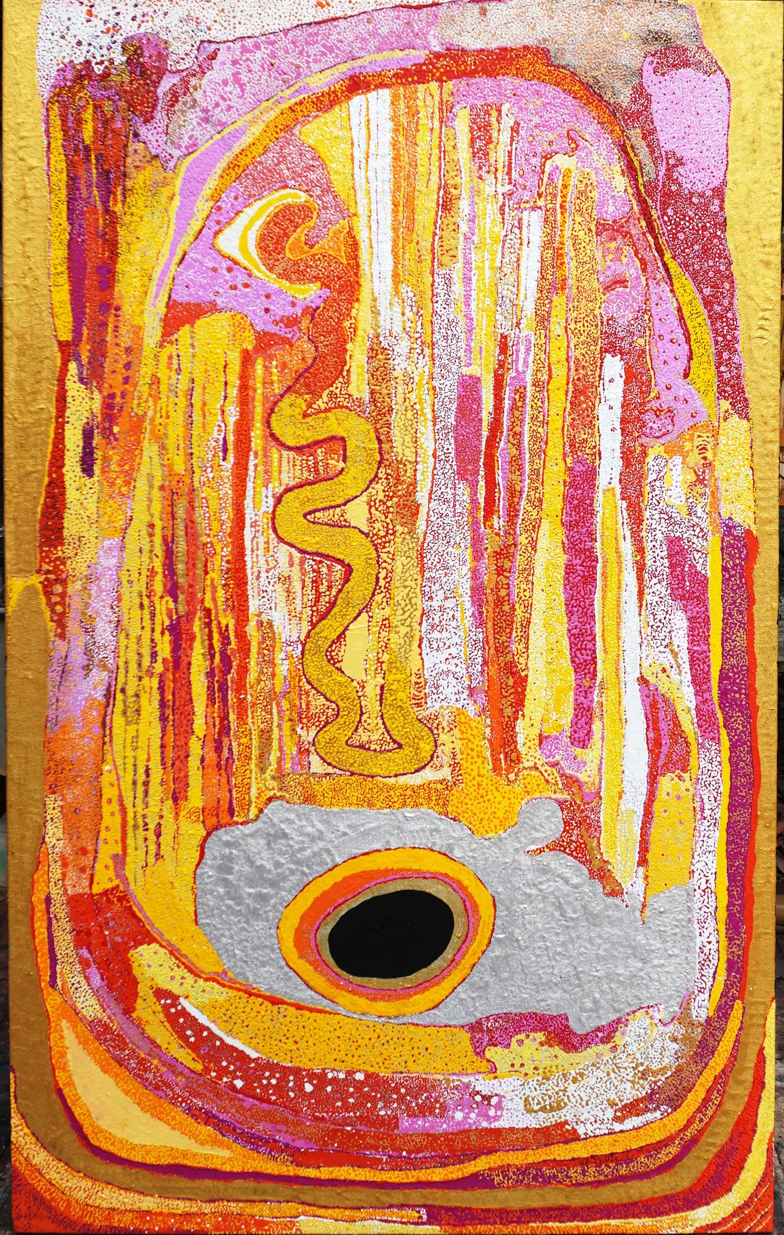 Daniel Walbidi, Wasp Man, 2025, synthetic polymer paint on canvas, 149.5 x 91 cm