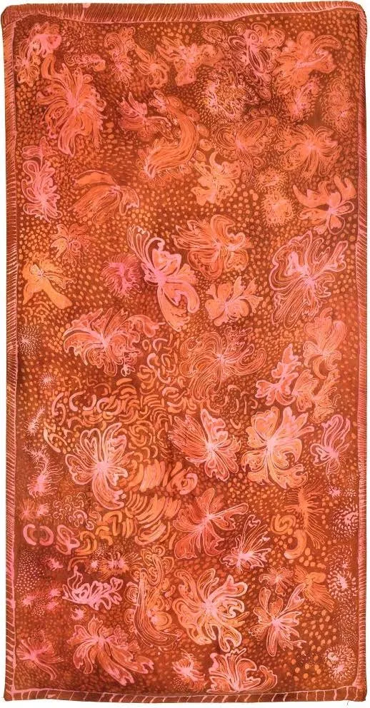 Emily Kame Kngwarreye, Bush Tucker, c.1985, batik on silk, 220 x 111 cm
