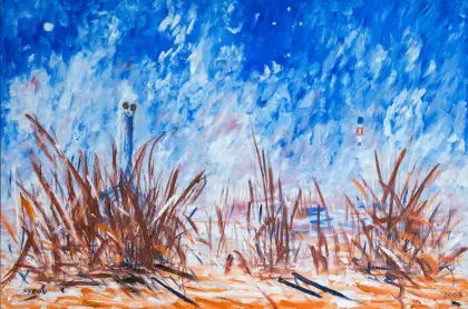 Gordon Syron, No Trees & Here Come The Red Coats, 2005, oil on canvas, 121.5 x 182.5 cm