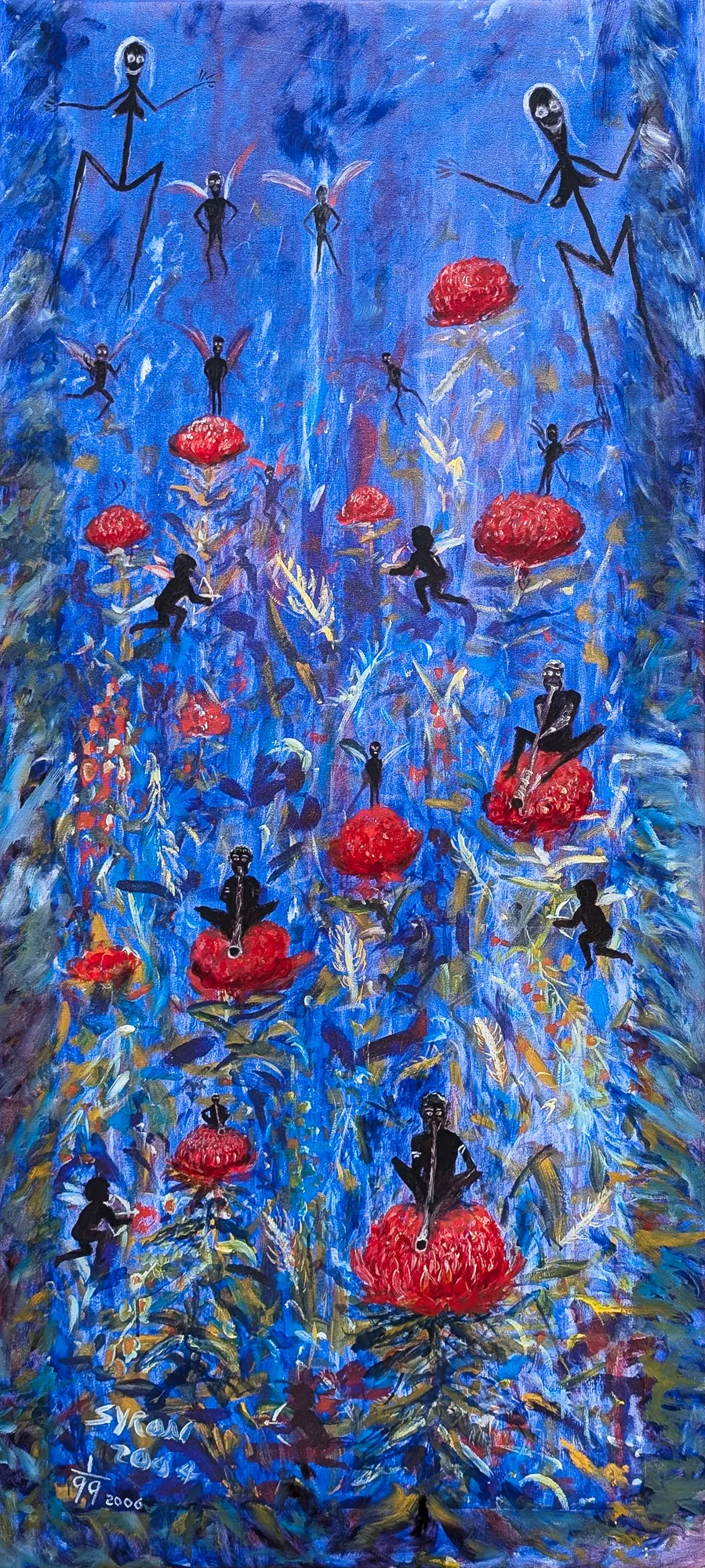 Gordon Syron, The Waratah Fairy Forest, 2004, unique digital print on canvas, 164.5 x 75 cm
