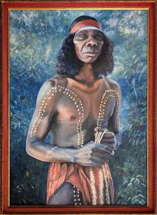 Gordon Syron, David Gulpilil AM, 1988, oil on canvas, 140 x 99 cm