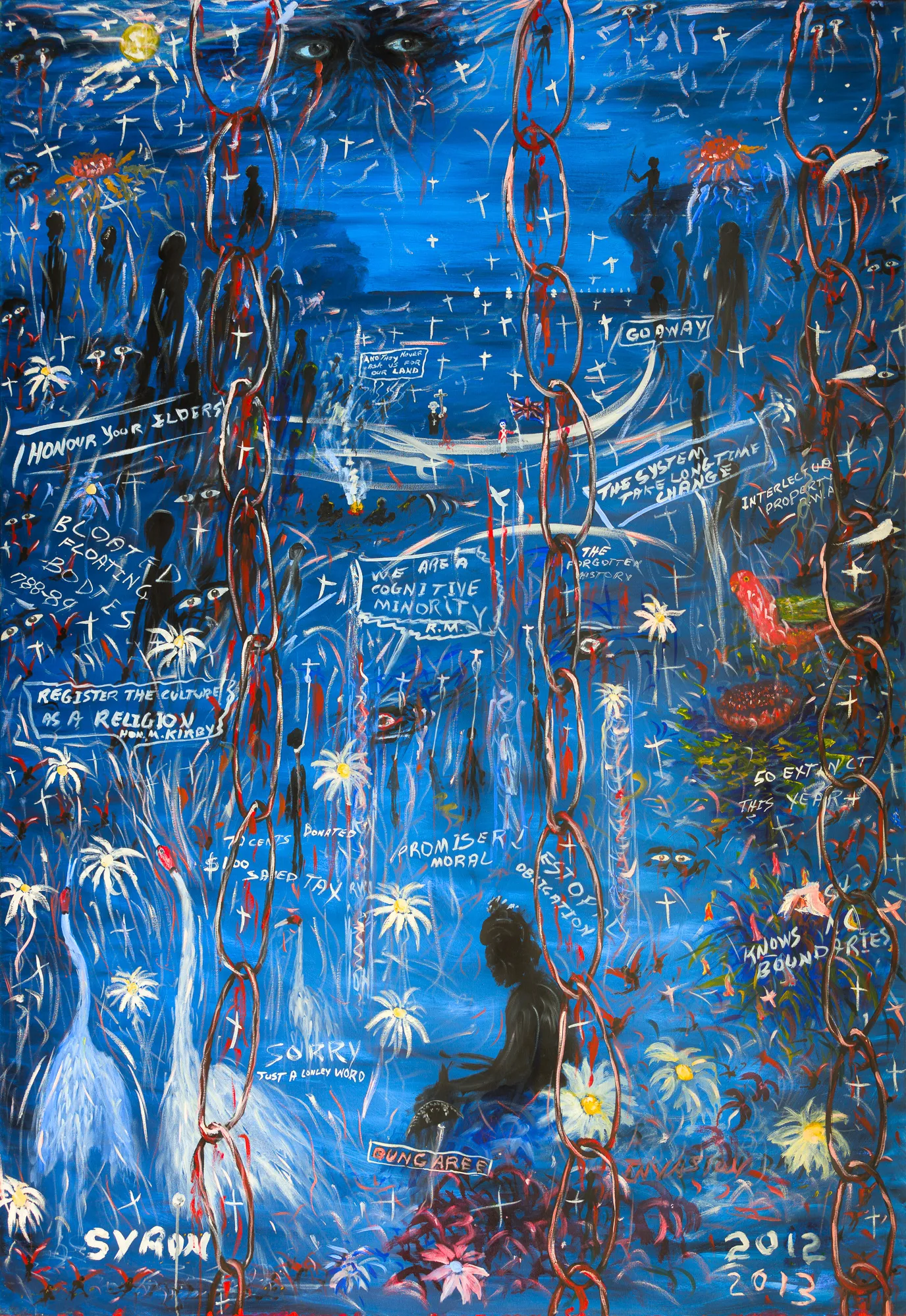 Gordon Syron, Untitled (Bungaree), 2012–2013, oil on canvas, 198 x 137 cm
