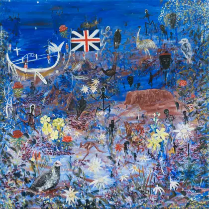 Gordon Syron, Invasion Day, 2005, oil on canvas, 173 cm x 173.5 cm