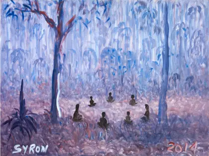 Gordon Syron, The Women's Circle, 2014, oil on canvas, 91 x 122 cm