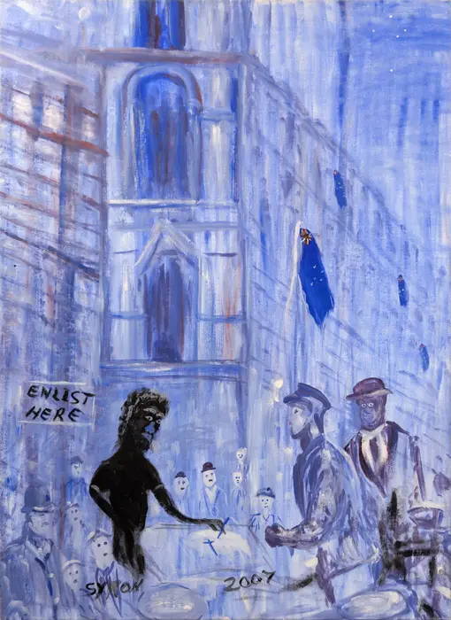 Gordon Syron, Enlist Here, 2007, oil on canvas, 110 x 80 cm