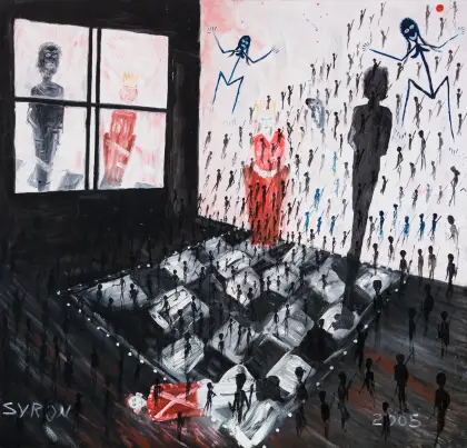 Gordon Syron, Untitled (Mimi Spirits), 2005, oil on canvas, 122 x 128 cm